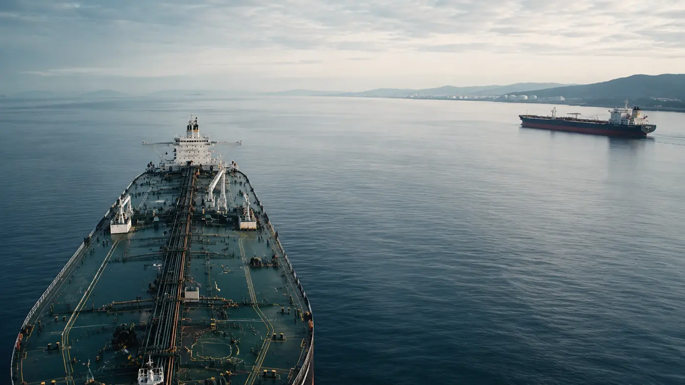 Petroliera carica di prodotti petroliferi in navigazione in mare aperto